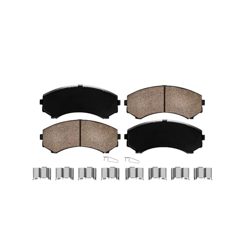 Image of Detroit Axle - Front Brake Pads for Mitsubishi Endeavor Grandis Montero Isuzu Axiom Rodeo Sport Honda Passport Ceramic Brake Pads w /Hardware Replacement