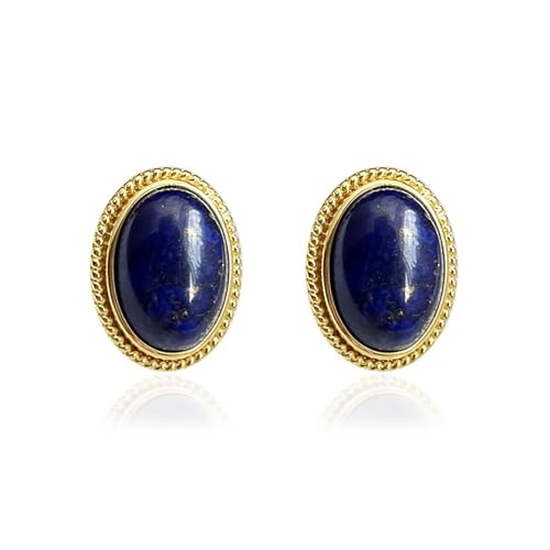 Boucles d'oreilles Lapis Lazuli ovales pour sublimer un teint terne