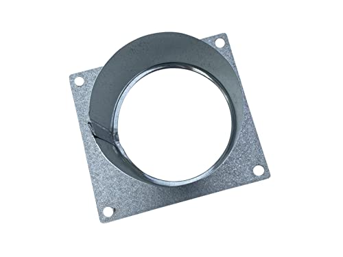 Ventworks DCF-4 Inch Duct Flange By Vent Works - Metal Wall Plate Kit Connector Easily Accepts Dryer Vent Hose - Galvanized Hvac Fitting Fits Any 4In Round Ducting Including Flexible thumb #1