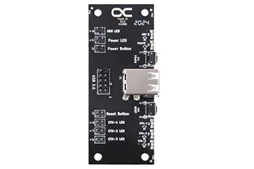 Alphacool Front I/O-Panel con USB 2.0 y Kit de Cables para Gabinetes de Servidor | Compatible con Gabinetes de Servidor 1 a 4U, Dos Puertos USB 2.0, Interruptores de Encendido y Reinicio, LEDs de Estado, Incluye Kit de Cables de 80 cm miniatura 4