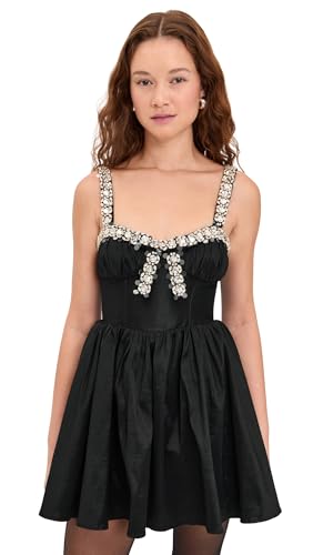 For Love & Lemons Womens Emalie Taffeta Mini Dress Black M