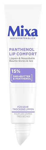 Mixa Panthenol Lip Comfort Lippen- & Nasenbalsam – SOS Pflege mit 15% Sheabutter & Panthenol für sehr trockene Lippen & Nase – Mildert Irritationen, Rauheit & beugt Trockenheit vor, 10ml