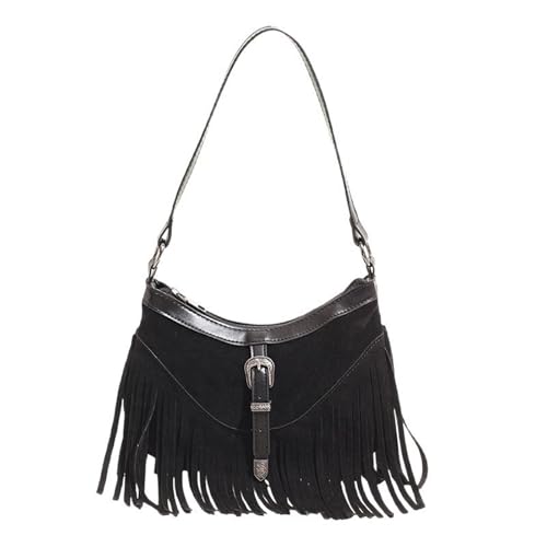 Sac bandoulière hippie franges et glands pour look cowgirl vintage tendance