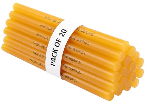 Image of Mario Furniture Grade Yellow Hot Melt Glue Stick 220mm x 11mm Pack of 20| Super Strong Adhesive | Professional Furniture Repair Glue Stick For Furniture Industry & Packaging Glue | Premium Range