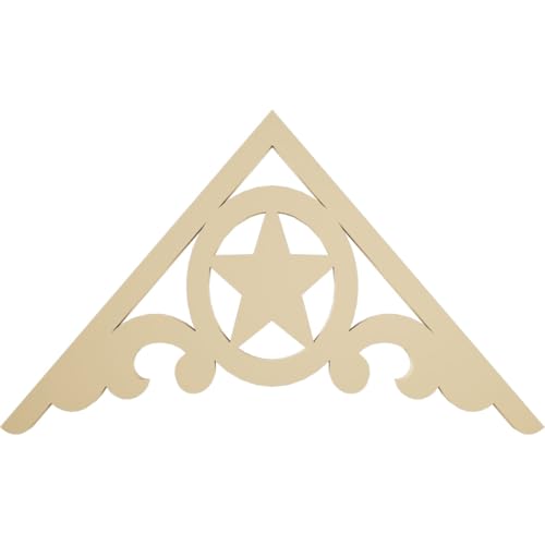 36"W x 21"H x 1 1/2"P (14/12) Pitch Austin Signature Urethane Gable Pediment, Primed Tan