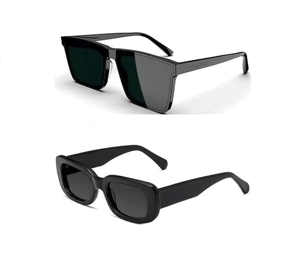 Image of Unisex Stylish Round Sunglasses | TAC Polarized Lens | 100% UV Protection | Men & Women Driving Bikes, Outdoor Sports, Hiking & Travel Eyewear (black sunglass)