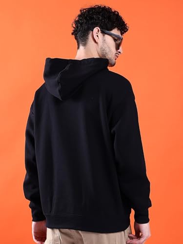 Image of The Indian Garage Co Men Regular Fit Solid Overhead Hooded Sweatshirt