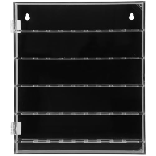 Boîte de rangement en acrylique noir pour pièces de collection et badges de prestige
