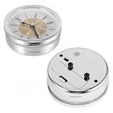 FACAIIO Reloj despertador redondo de cuarzo plateado y dorado de 89 mm con movimiento de metal, pieza de reparación