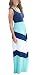 Daysoft Women Cotton A-line Summer Beach Sleeveless Casual Striped Maxi Long Dress (M, COLOR-2)