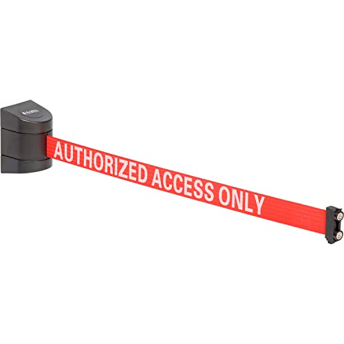 Global Industrial Magnetic Retractable Belt Barrier, Black Case W/15' Red 