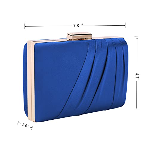 Image of Pleated Satin Clutch Purse For Women Wedding Bridal Clutch Bag Prom Party Clutch