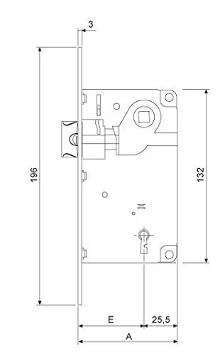 Serratura AGB Piccola - Ottonata Verniciata, Scrocco Reversibile, Interasse 70mm, Con Chiave, Per Porte - Foto 3