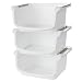 Home-X - Small Nesting and Stackable Storage Bins, Set of 3 (Storage Area 10"L x 8"W x 5.75"H)