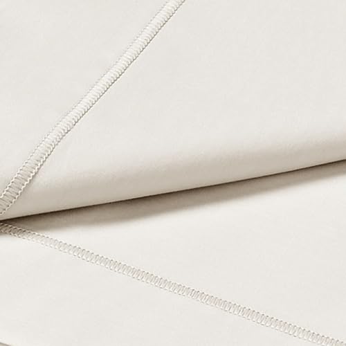 Drap en percale Bianca crème, linge de lit uni de qualité supérieure respirant et durable - 4
