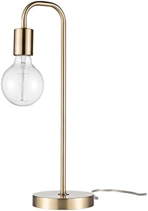Globe Electric 67433 Holden 18" Table Lamp, Matte Brass, Modern, Night Stand, Bedroom Décor, Living Room, Bedside Light