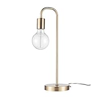 GLOBE Electric 67433 Holden 18" Table Lamp, Matte Brass, Modern, Night Stand, Bedroom Décor, Living Room, Bedside Light