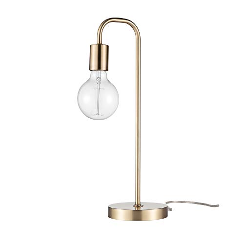 Globe Electric 67433 Holden 18" Table Lamp, Matte Brass, Modern, Night Stand, Bedroom Décor, Living Room, Bedside Light by Globe Electric - Used condition - US$21.92