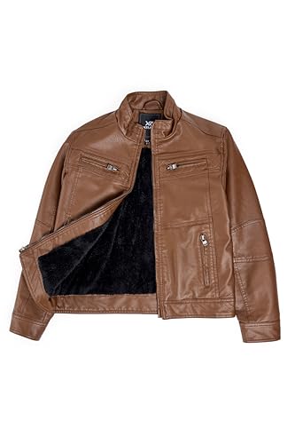 X RAY Teen Faux Leather Jacket for Fall & Winter (S - XL), Kids Outerwear Coat, Motorcycle PU Leather Jacket for Boys
