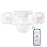 Onforu 55W Smart LED Flood Lights Outdoor, 5500LM, Tunable 2700K-6500K, APP Control, WiFi Alexa Security Lights with Timer & Adjustable 3 Head, IP65 Waterproof for House, Yard, Porch, Garage, Backyard