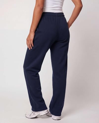 Image of Real Essentials 3 Pack: Women's Relaxed Fit Fleece Open Bottom Sweatpants - Casual Athleisure (Available in Plus)