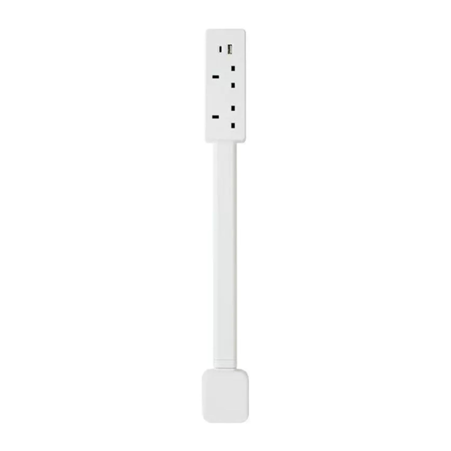 Power Outlet Extender UK - Power Outlet Extender Accesses Hard-To-Reach Outlets Usb-A, Usb-C And 2 Ac Outlets, 180° Rotatable, Extends Approximately For Use Behind Sofas, Nightstands, Desks