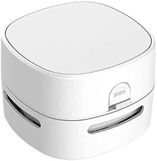 ODISTAR Desktop Vacuum Cleaner, Mini Table dust Sweeper Energy Saving,High Endurance up to 400 mins,360º Rotatable Design for Keyboard/Home/School/Office ((Upgraded White))