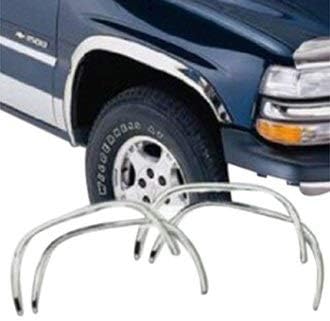 QMI 235006 - Fender Trim Compatible with Dodge Dakota (Full Arch) Mirror Polished Stainless Steel Wide Width Set Of 4