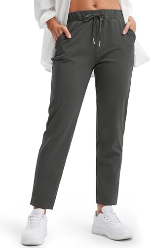 Libin Jogginghose Damen Sporthose Trainingshose Golfhose | Stretch Atmungsaktive 7/8 Hose Damen Sweathose Sweatpants Joggpants mit Taschen für Fitness Wandern Laufen Golf Yoga