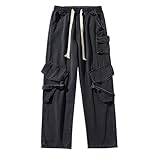 Vaqueros de Pierna Ancha para Hombres Pantalón de Mezclilla Recto Pantalón Casual con Cintura Elástica y Bolsillos Vaqueros Hombres con Bordados de Lazos Bonitos