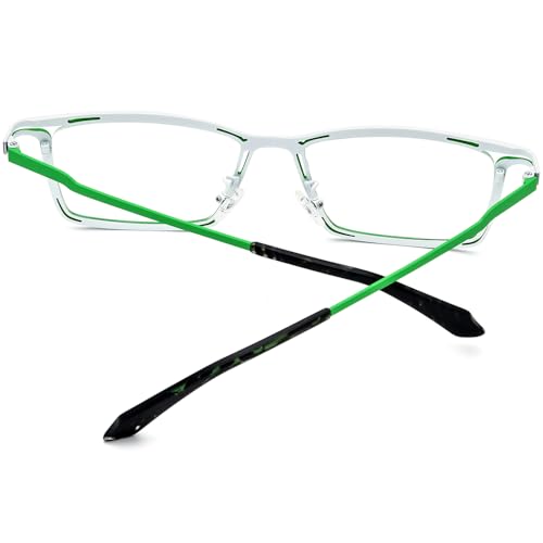 Image of FONEX Pure Titanium Glasses Frame Men Square Magnet Clip On Eyeglasses with Polarized Lens