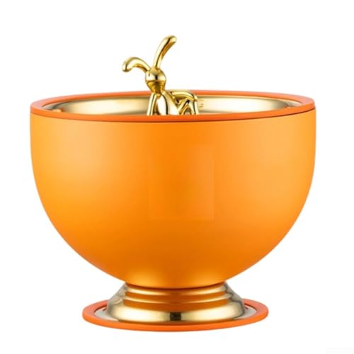 Image of HomeVortex 304 Stainless Steel Ice Bucket with Lid, Retro Insulated Wine Cooler for Parties Cocktail Bar, Keeps Drinks Chilled, For Easy to Clean, Orange, 17.5x11.5x13cm(orange)