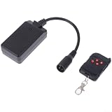 HEIBTENY Control remoto inalámbrico para máquina de humo XLR de 3 pines, compatible con equipo de iluminación de escenario de 400 W/500 W/900 W 1500 W, indicador LED negro/(control de 2 botones)