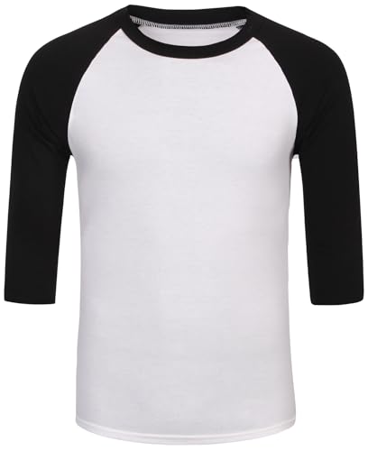 Men's Casual 3/4 Sleeve Baseball Tshirt Raglan Jersey Shirt2