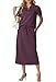 GRECERELLE Two Piece Skirts Sets for Women Loose Fashion Top & Maxi Dress with Pockets For Vacation(M, Rosewood)