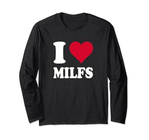 Red Heart I Love Milfs Long Sleeve T-Shirt