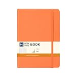MS MY STATIONERY Index Notebook A5 Hardback Faux Leather Cover A-Z Tabs 8mm Ruled 208 Pages 100 GSM Acid-Free Paper – 14.5 X 21 CM Note Book (Orange Cover)