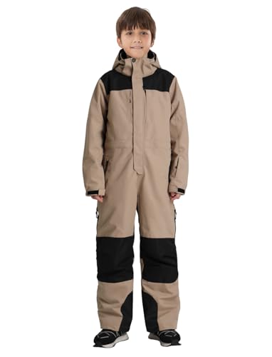 Image of GSOU SNOW Kids Snow Suit One Piece Ski Suit Boys Girls Snowboard Jumpsuits Waterproof Youth Snowsuit Outfit
