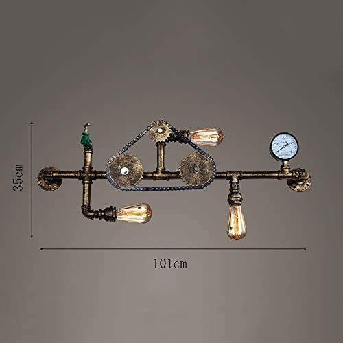 MOCIGERN LOFT Industrial Wall Mounted Lights Steampunk Wall Illumination Gear Water Pipes Wall Lighting Fixture for Restaurants Headboard Bedroom Porch steampunk buy now online MOCIGERN LOFT Industrial Wall Mounted Lights Steampunk Wall Illumination Gear Water Pipes Wall Lighting Fixture for Restaurants Headboard Bedroom Porch steampunk buy now online