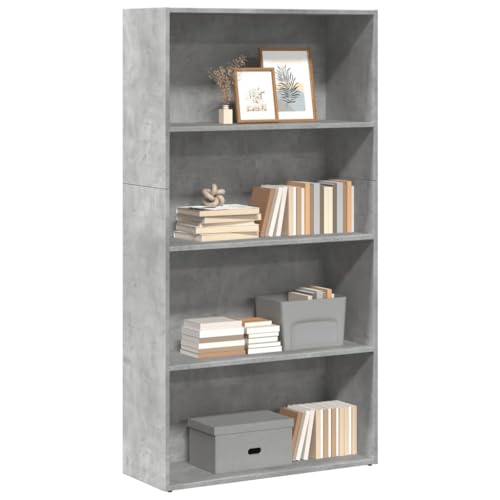 UJCHVHN Item-Librería gris hormigón 80 x 30 x 152 cm, madera de ingeniería, estanterías, estanterías y estantes de pie