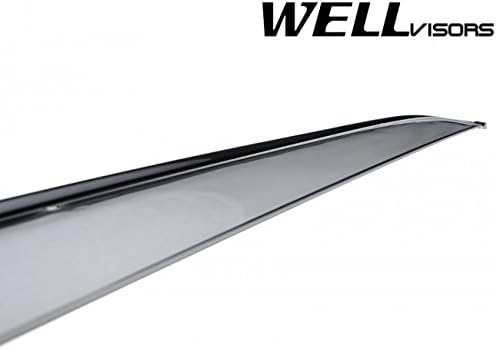 Miniatura 8 de WellVisors Repuesto para Mercedes Benz W166 ML350 y ML550 y GLE350 y GLE350 y GLE400 con clip en cromo, color ahumado, protector de lluvia lateral,