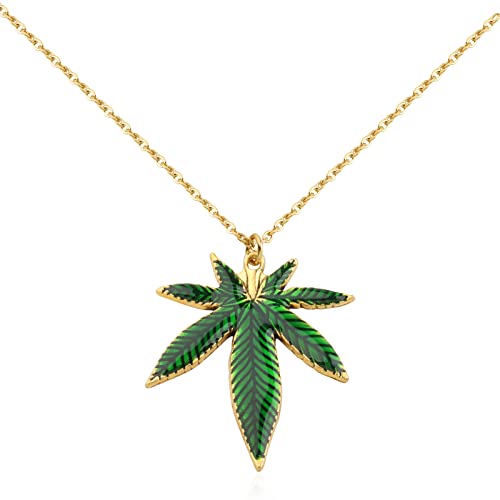 Collier avec pendentif marijuana BNQL aux finitions gravées et détails précis