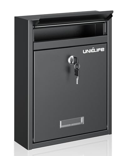 Uniclife Wall Mount Mailbox for Outside, Locking Mail...