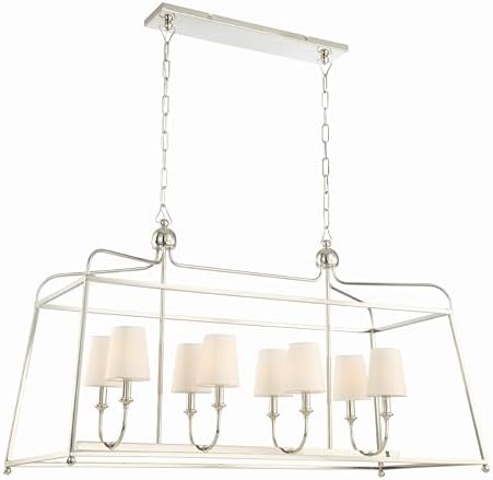 Crystorama Libby Langdon Sylvan 8 Light Polished Nickel Linear Chandelier