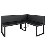 FURNISTAR Eckbank Akiko Metal   Eckbankgruppe für Ihrem Esszimmer, Küche modern, Sitzecke, Essecke. Perfekt für Küche, Büro und Rezeption. Solide und Starke Verarbeitung. (Soft 11, 196x142cm rechts)