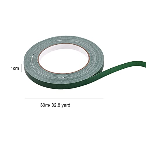 Quacoww 3 Roll Wide Green Floral Tape, 2/5" Wide Waterproof Florist Tape Flower Stem Wrap Tape For Flower Arranging Craft, Bouquet Stem Wrapping (32.8 Yard/Roll) #TOP1