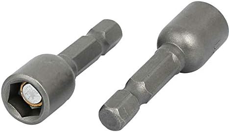 Saipor 10pcs 1/4'' Hex Shank Power Nut Driver Bit Set 8mm Impact Nut Setter Socket Driver Drill Bit Set, 42mm Length