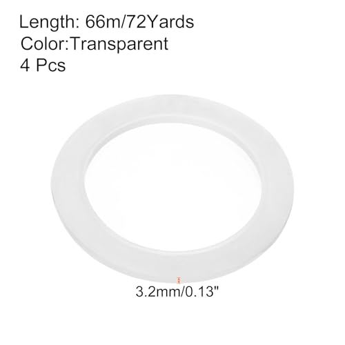 Image of uxcell 4 Rolls Transparent 0.13 Inch x 72 Yards Polyester Film Electrical Tape PET Tape High Temperature Heat Resistant Tape for Transformer Motor Wire 5S Positioning Logo,3.2mm x 66m