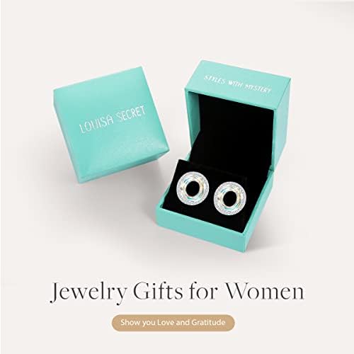 LOUISA SECRET Hoop Earrings for Women Stud Earrings Crystal Circle Earrings Stainless Steel Birthday Valentines Day Mothers Day Christmas Jewelry Gifts for Women Ladies Mom Wife Girlfriend Her