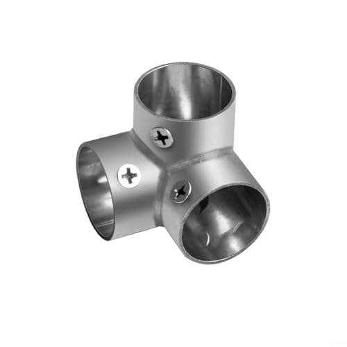 Conector de acero inoxidable para barra de ropa, se adapta a tubos de 25 mm de diámetro interior, para muebles e invernaderos (ángulo recto)